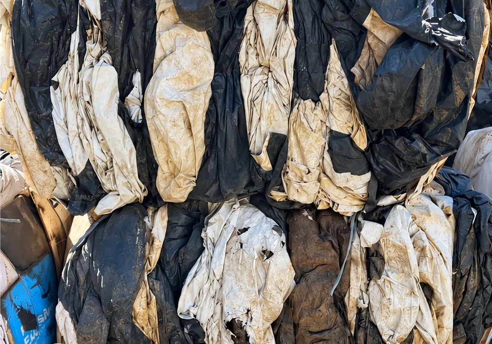 Fardos de plástico escuro e claro